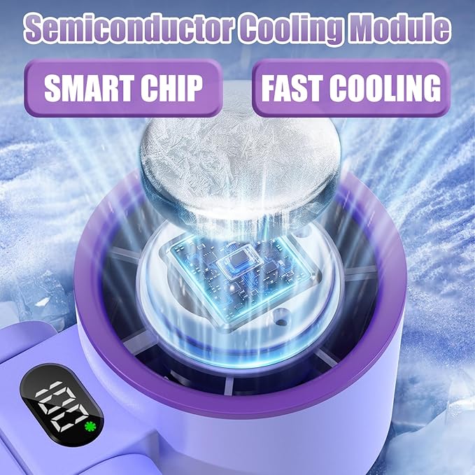 Koucen Portable Handheld Fan Rechargeable 100 Speeds Turbo Ice Cooling Personal Mini Fan Small Foldable 3-IN-1 for Neck/Desk/Hand, Travel Essentials Gifts for Women Men/Violet