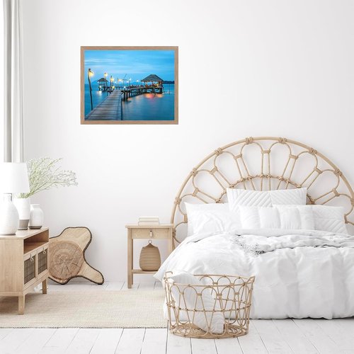 JCJMY 14x19 Picture Frame - Rustic Brown Wall Gallery Frame with Shatter-Resistant Plexiglass