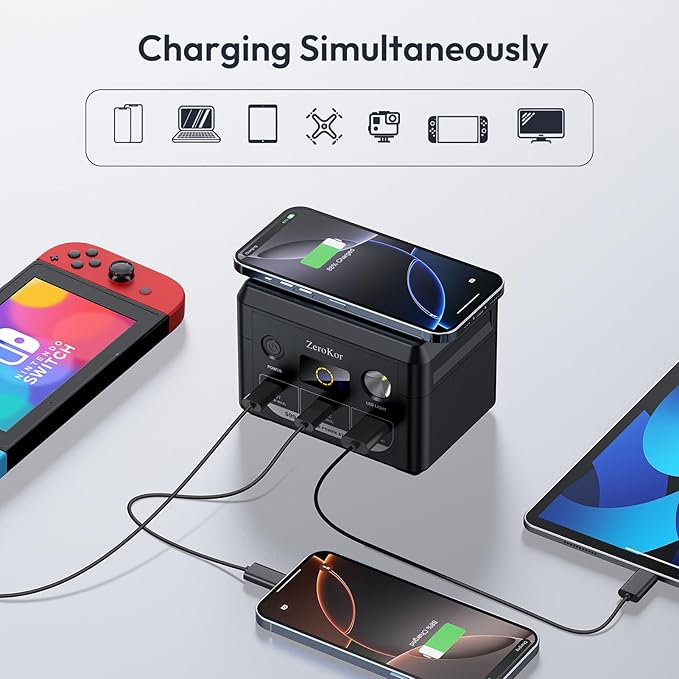 Solar Power Bank with AC Outlet 110V 65W, 100W USB C Power Bank Fast Charging Battery Pack with 30W solar charger Panel Foldable for Laptop Smart Device Outdoor Hiking fishing Power Outage Backup