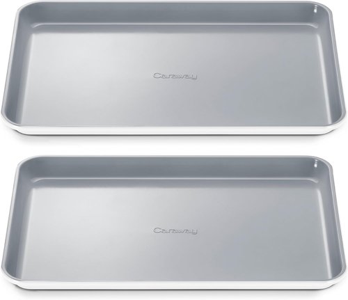 Caraway Non-Stick Ceramic Baking Sheet - Eco-Friendly, PTFE & PFOA Free - Ideal for Baking & Roasting - Medium (15" x 10") - White