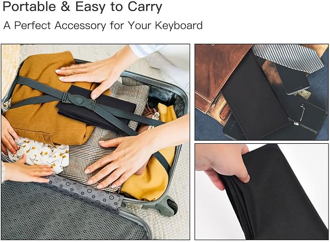 Keyboard Dust Cover for Universal Keyboards, 108 Keys Wireless/Wired Full Size PC Computer Mechanical Gaming Keyboard Protector, Logitech/iMac Magic Keyboard Sleeve Dust Cover Bag, Black