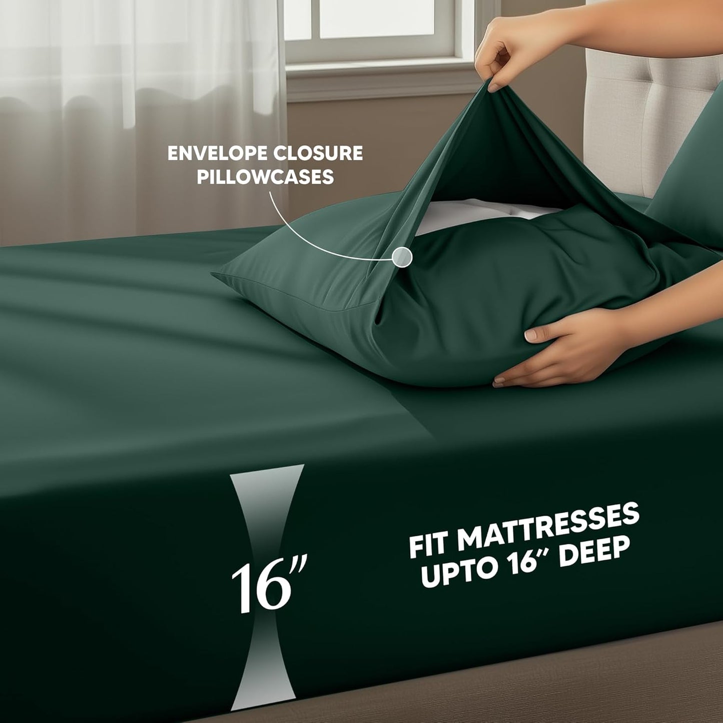 Utopia Bedding King Size Sheet Set - Soft, Breathable Microfiber | 4-Piece in Emerald Green
