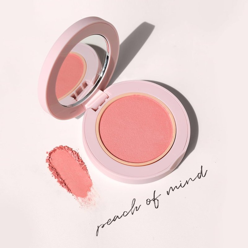 Wander Beauty Hydrating Powder Blush - Lightweight Peach Blush Makeup with Satin Finish | Buildable Formula with Hyaluronic Acid - 0.18 oz