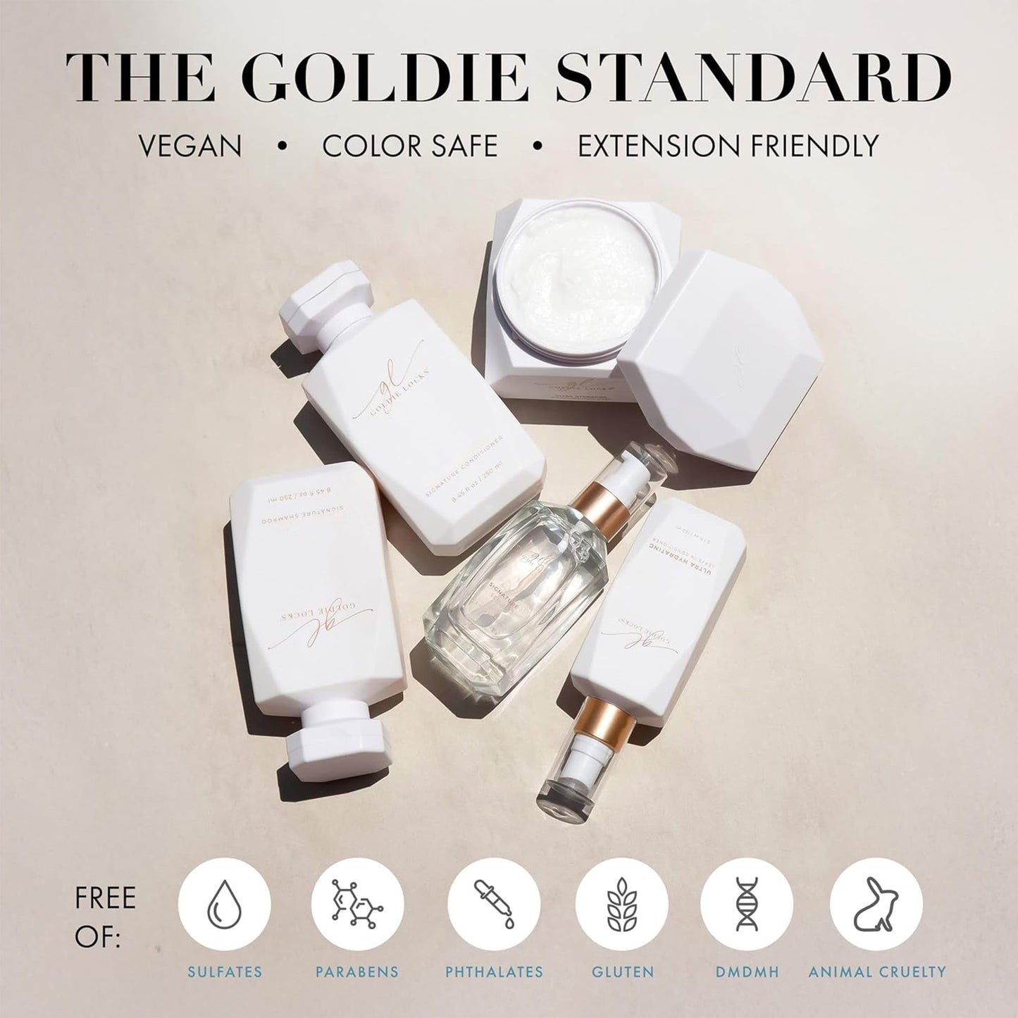 Goldie Locks Blow Dry Spray - 450°F Heat Protection and Frizz Control - Hydrating Blow Dry Mist with Style Memory - Safe for Extensions & Color-Treated Hair - Protein-Free - 4 fl oz