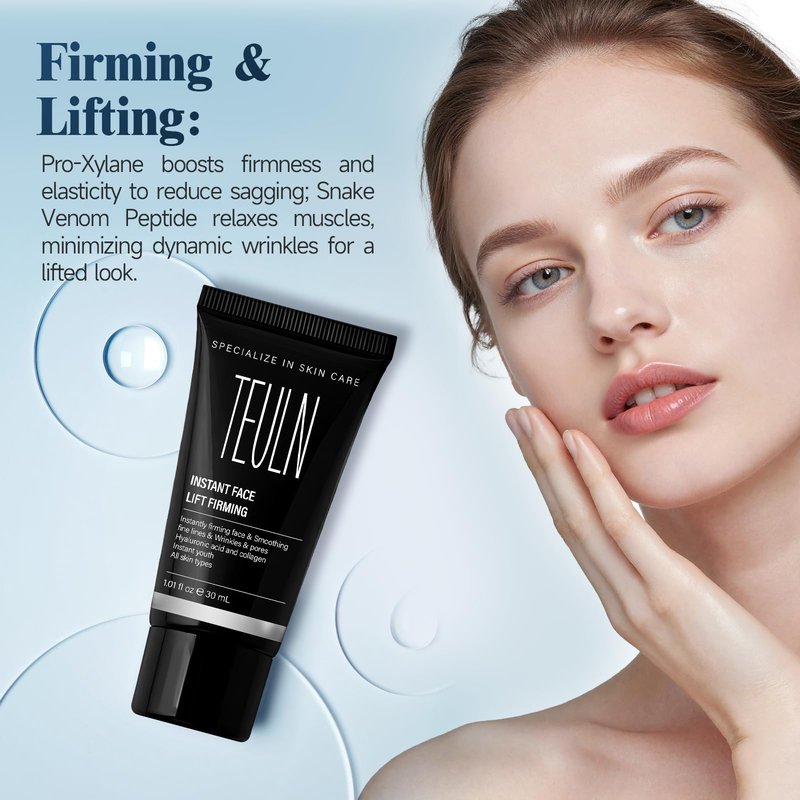 TEULN Instant Face Lift Cream,Instant Face Tightener, Smoothing Fine Lines, Wrinkles and Pores,face Tightening and Lifting，Rapidly Improves the Look of Aged Skin 30ml/1.01oz