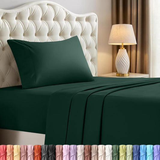Utopia Bedding Twin XL Sheet Set - Soft Microfiber Bed Sheets with Pillowcase - Oeko Tex Certified (Emerald)