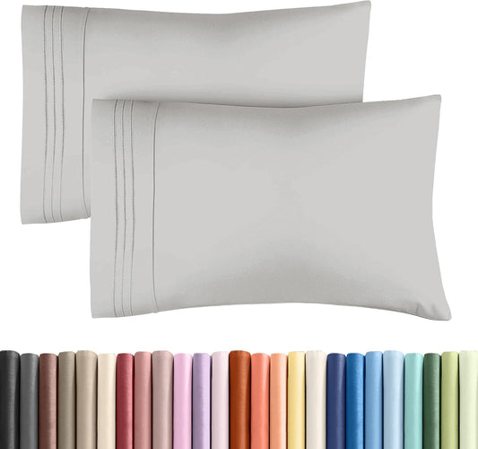 Queen Pillow Cases by [Brand Name] - Ultra Soft Hotel Quality Covers | Comfy, Wrinkle-Free, Fade Resistant - 2 Piece Set in French Grey