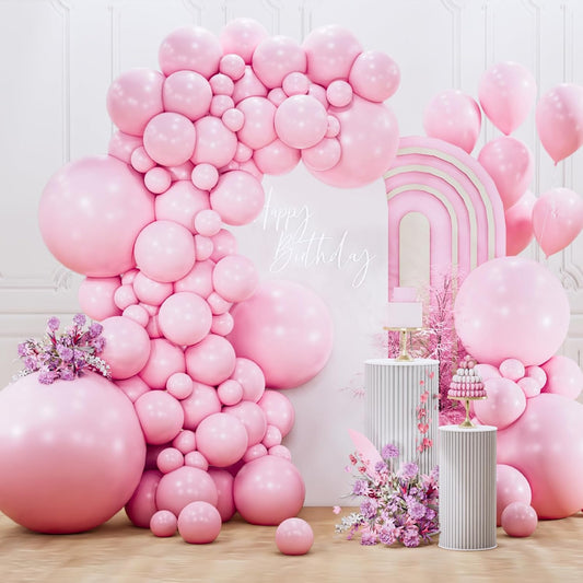 PartyWoo Light Pink Balloon Arch Kit - 127pcs in Various Sizes for Baby Showers & Birthday Parties