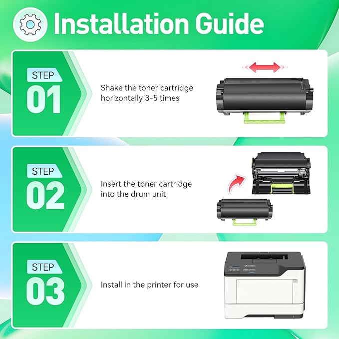 JCTONER 56F1000 Toner Cartridge Black Compatible with 56F1000 56F000G Toner Replacement for MS321 MS421 MS521 MS621 MX521 MX522 MX622 MS622 MX321 MX421 Laser Printer Ink dn dw de adn adw adhe