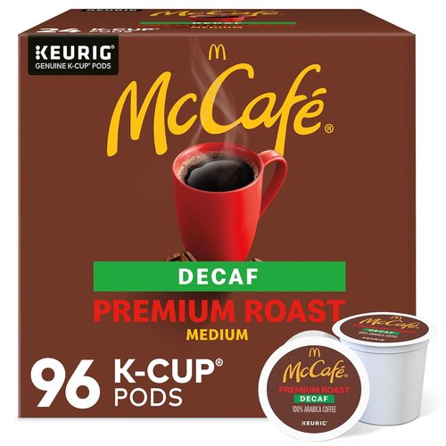 McCafe Premium Roast Decaf Coffee - Single Serve K-Cup Pods, 96 Count for Smooth Flavor