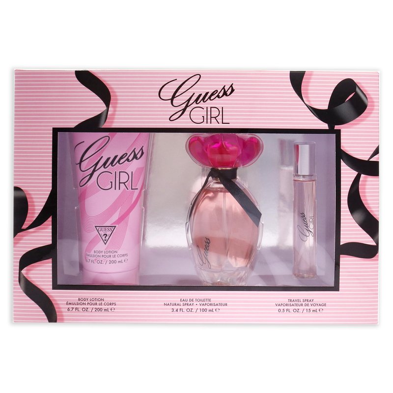 Guess Girl by Guess for Women - 3 Pc Gift Set 3.4oz EDT Spray, 0.5oz EDT Spray, 6.7oz Body Lotion