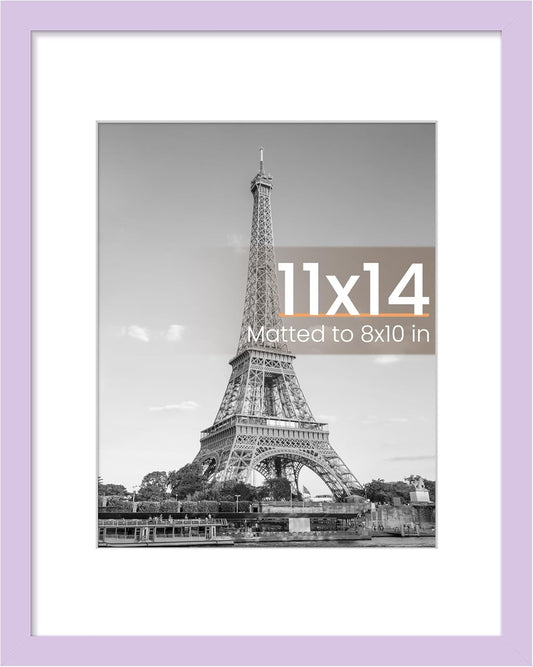 Upsimples 11x14 Picture Frame - Versatile Display for 8x10 with Mat or 11x14 Without - Purple, 1 Pack