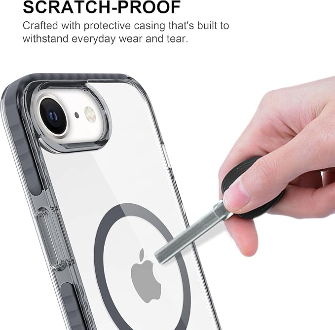 BELTRON Belt Case for iPhone 16e (2025) iPhone 17e (2026) Slim Protective Transparent Case & Rotating Belt Clip Holster Combo (Compatible with MagSafe)