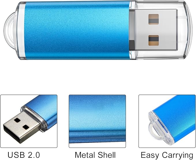 TOPESEL 5 Pack 32GB USB 2.0 Flash Drive Memory Stick USB Drive Jump Drive USB Storage Flash Drives Pen Drive Thumb Drives for Desktop, Laptop, Tablet (5 Mixed Colors: Black Blue Green Red Silver)