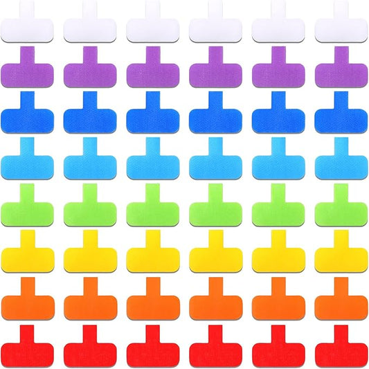 80 Pieces Self-Adhesive Cable Labels Multi-Color Cord Wire Labels, Nylon Writable Oval Tags, Hook and Loop Wire Tags for Cable Management, Computers and More