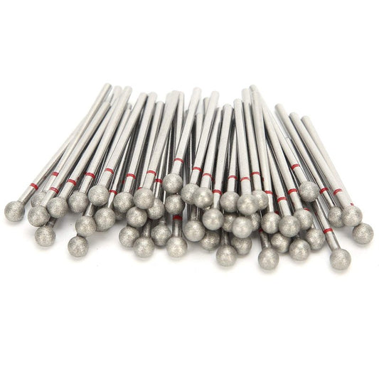 Practical Nail Drill Bits, 50Pcs Nail Polishing Grind Head Replacement Accessory Manicure Tool For Acrylic Gel Nails Cuticle Clean Pedicure (F-5.0mm)