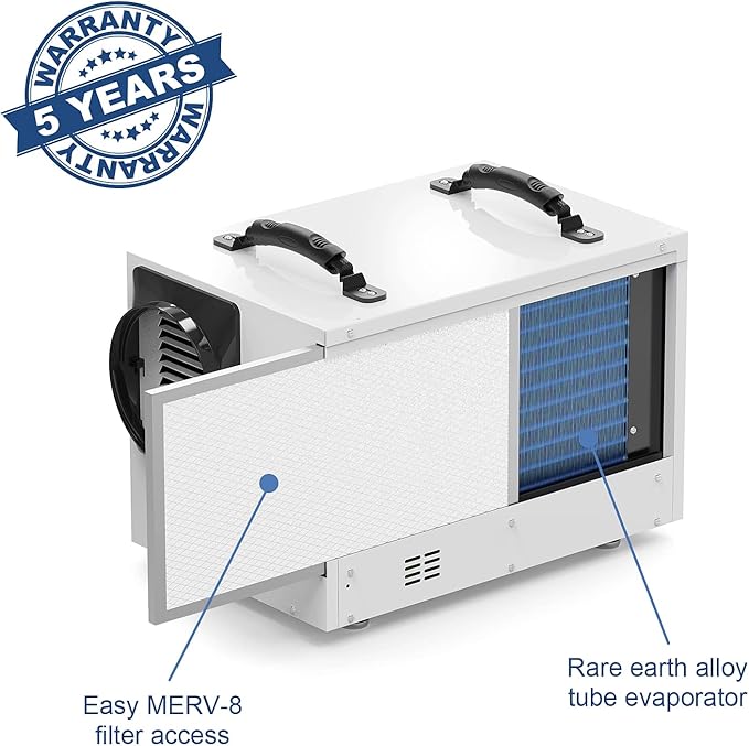 ALORAIR 120 Pints Commercial Dehumidifier for Crawl Spaces & Basements with Drain Hose, Compact Dehumidifiers for Home and Industry Water Damage, Auto Defrost