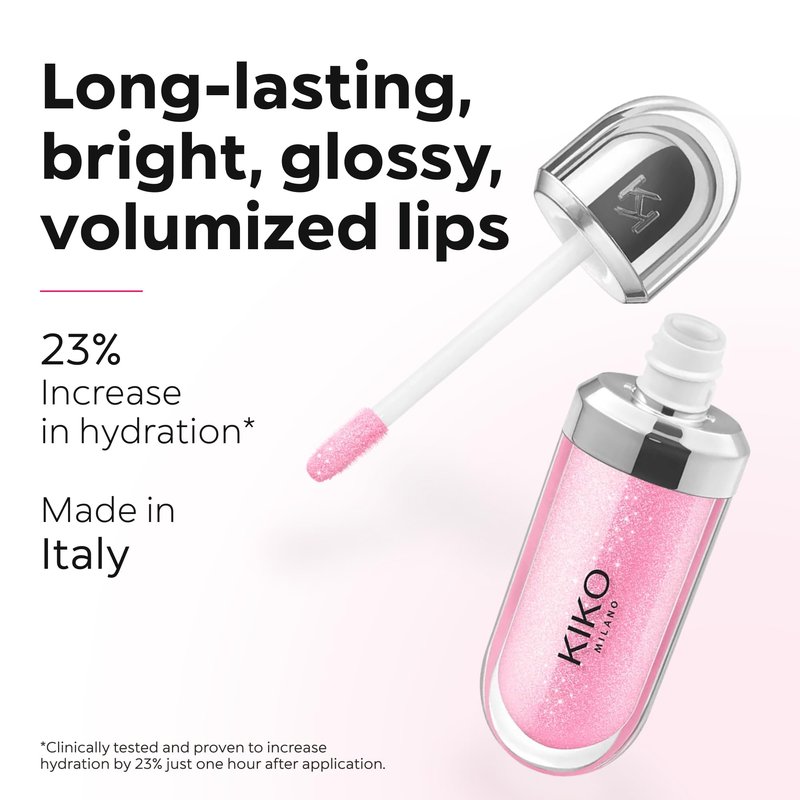 Kiko Milano 3D Hydra Lip Gloss – High Shine, Hydrating, Plumping, Non-Sticky, Moisturizing Lip Makeup – 23 Magenta – 6.5ml