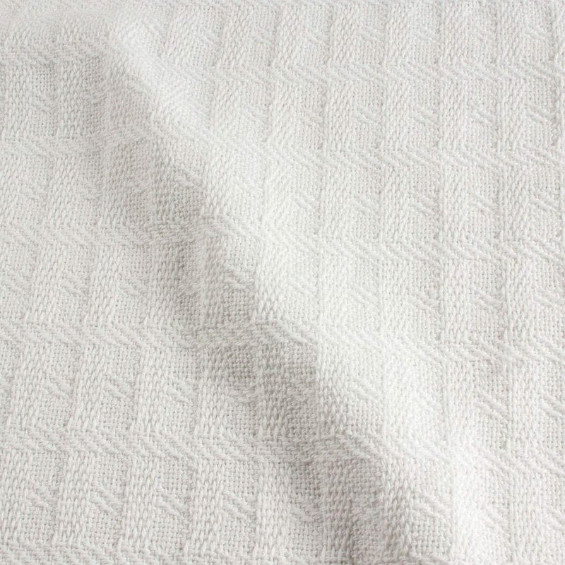 Body Linen Harmony Cotton Spa and Massage Table Blanket 100% Cotton, 66 by 90 Inches. Soft, Warm and Stylish. Machine Washable. Raised Knit Pattern in White.