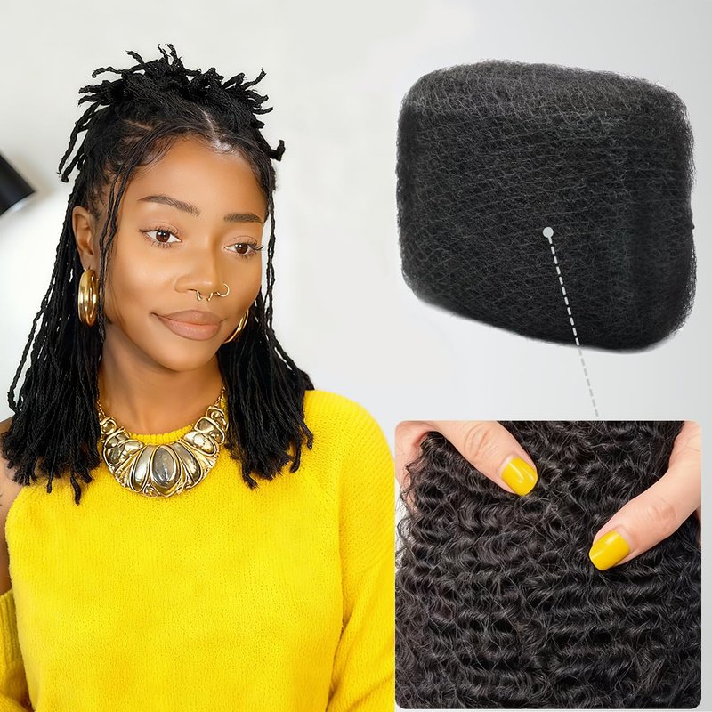 Afro Kinkys Bulk Human Hair for kinky curly Twist Human Braiding Hair For Micro Locs Extensions marley natural Black Color 10 inches 70g/pack (Nature Black, 10 Inch)
