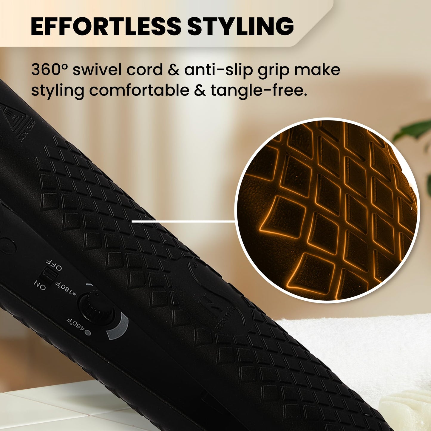 Herstyler Superstyler Onyx Ceramic Flat Iron - Ceramic Hair Straightener with Adjustable Temperature - Travel-Friendly Dual Voltage Flat Iron