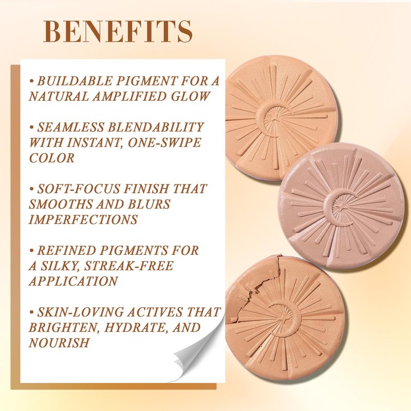 UCANBE Baked Luminous Bronzer Skin Enhancer, Buildable Powder Bronzer, 2-in-1 Highlight and Contour, Ultra-Fine Smooth Formula, Long-Lasting Natural Sunkissed Glow - 03 Rich Cocoa (Deep Bronze)