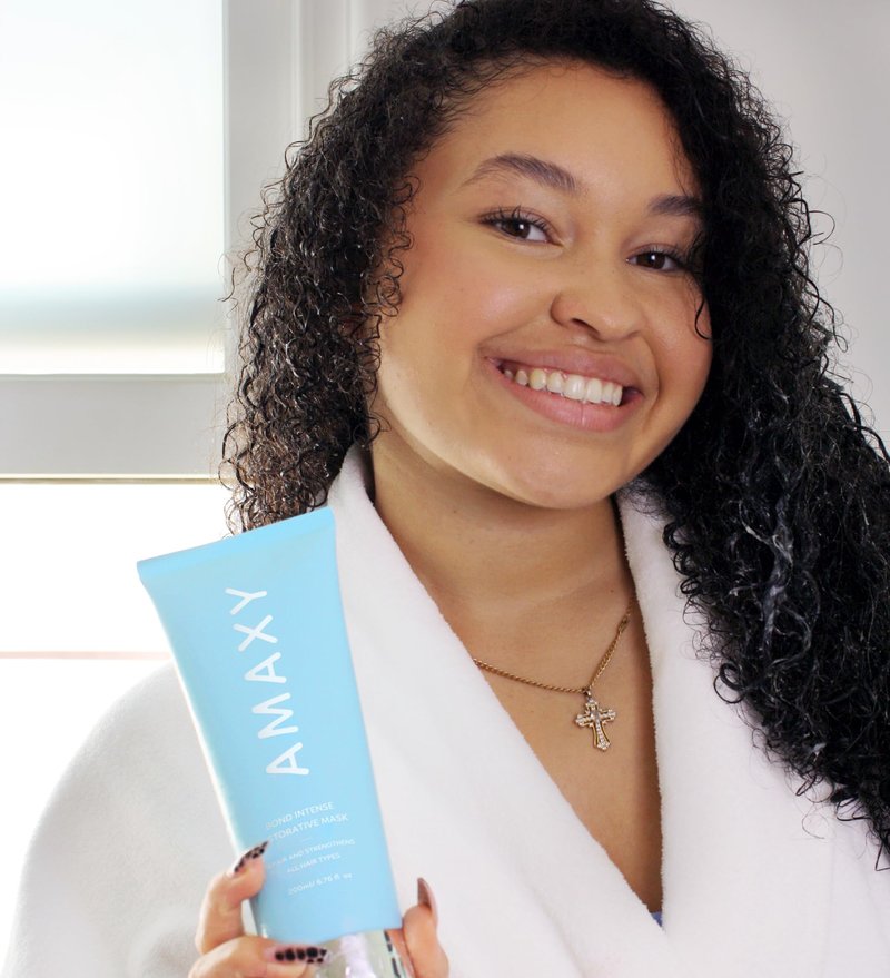 AMAXY Bond Intense Restorative Hair Mask – Deep Conditioning Treatment for Dry, Damaged Hair – Keratin-Enriched Formula for Frizz Control & Split End Repair – Sulfate-Free – 6.76 fl oz