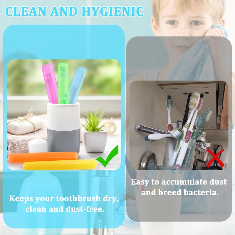 SIKEMAY 150PCS Travel Toothbrush Holder Bulk, Back to School, Classroom Pencil Case for Kids, Toothbrush Case Cover for Travel, Bathroom, Indoor, Outdoor, Trip, Camping, School
