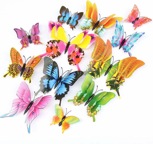 OPSEAM 3D Butterfly Wall Decor - 48 PCS Magnetic Stickers for Party Decorations