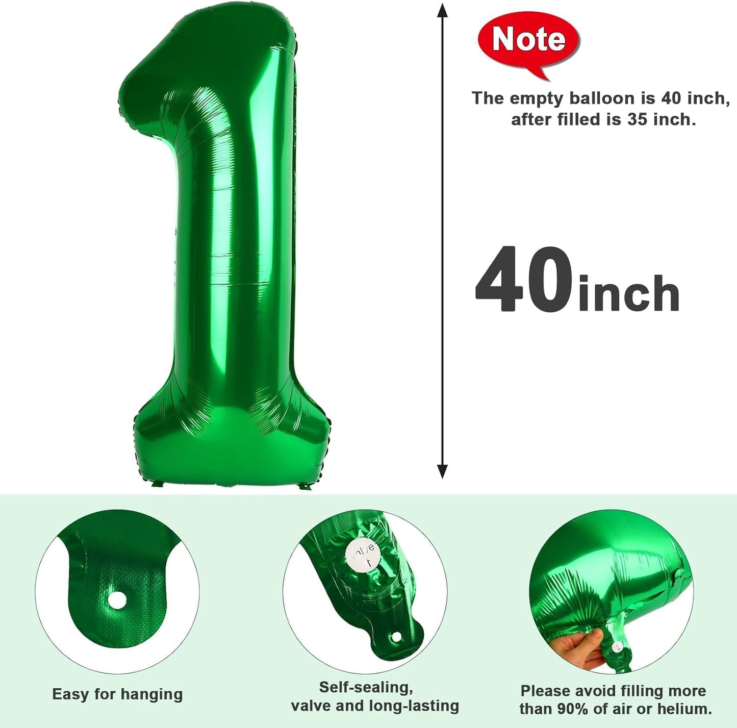 Skiennix 40-Inch Dark Green Number 15 Balloons - Perfect for 15th Birthday & Anniversary Celebrations