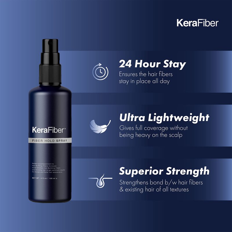 KeraFiber Fiber Hold Spray for Hair Building Fibers | Strengthens Bond between Hair Fibers and Existing Hair - 4 Fl Oz (Fiber Hold Spray)