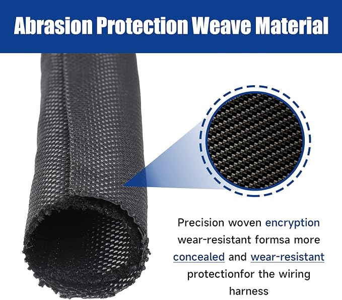 Automotive Wire Sheathing Split Wire Loom Braided Mesh Woven Cable Sleeve for Wires/Cable Cord Protector (1/4" - 28 Feet)