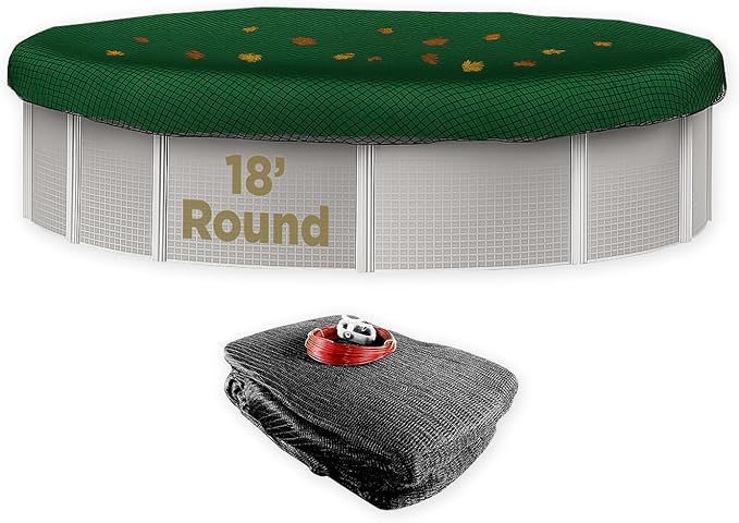 Buffalo Blizzard 18 ft Round Pool Leaf Net | Mesh Pool Net Cover | Leaf Net for Above Ground Pool | Easily Remove Leaves and Debris from Your Winter Cover | 3 Ft of Overlap | Winch & Cable Included