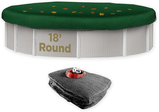 Buffalo Blizzard 18 ft Round Pool Leaf Net | Mesh Pool Net Cover | Leaf Net for Above Ground Pool | Easily Remove Leaves and Debris from Your Winter Cover | 3 Ft of Overlap | Winch & Cable Included