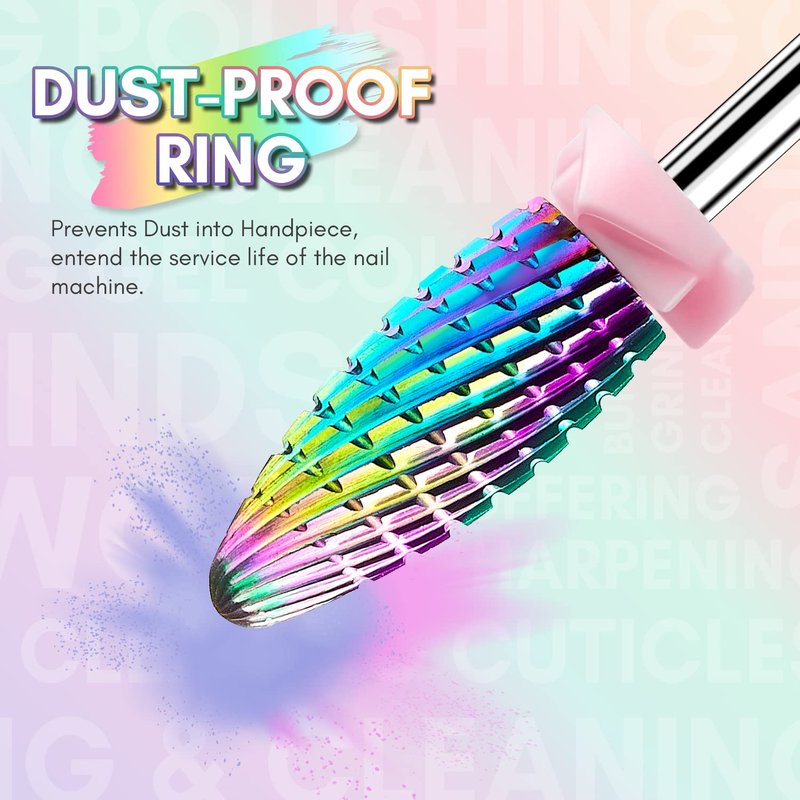 Makartt Nail Drill Bits Set:10Pcs Dimond Tungsten Carbide Nails Bits,3/32 Inch for Acrylic Gel Nails Cuticle Tools,Remove Acrylic Poly Nail Gel Nail Polish B-36,Bit Kit Manicure Pedicure Home Salon