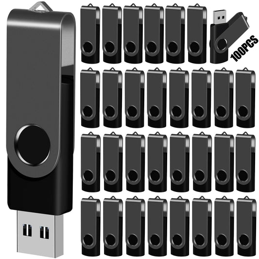EASTBULL 4GB USB Flash Drive Bulk Thumb Drives 100 Pack with Lanyards USB 2.0 Memory Sticks Zip Drive Pen Drive for Storage and Backup Black 100PCS 4GB