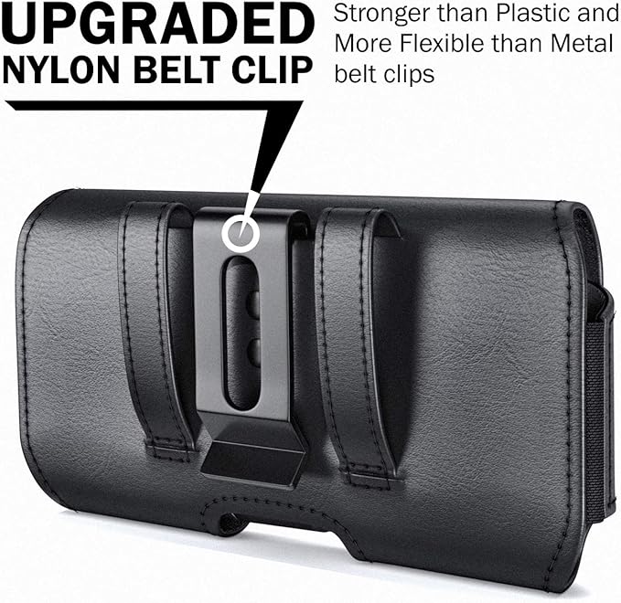 DeBin Cell Phone Belt Holder Case with Clip for Men Women, Holster for Samsung Galaxy Ultra Models S26 S25 S24 S23 S22 S21, Note 20, A13 A32 A02s A03s A12 A11 A71, Fits Phone with Case On, Black