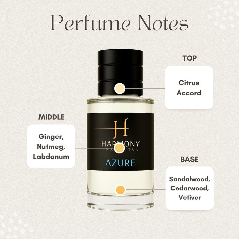 Azure - Eau De Parfum - Inspired By Bleu Ch* - luxury Perfume - For Men - Long Lasting Fragrance