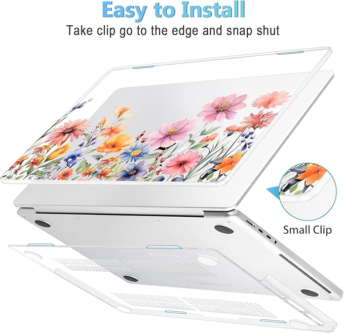 Mektron Case for 2026 M5 MacBook Pro 16 inch A3429 A3428 M4 A3403 A3186 M3 A2991 M2 A2780 M1 A2485 (2021-2025) Pro/Max with Liquid Retina XDR, Hard Shell Plastic Laptop Cover, Floral P165