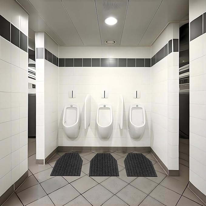 15 Pack Striped Urinal Mats, Non-Slip Bathroom Odor Urinal Floor Pads for Men's Restrooms, Water-Absorbent Pee Pad Splash Guard, Perfect for Bar and Restaurant Toilets, 16.73" x 19.6"