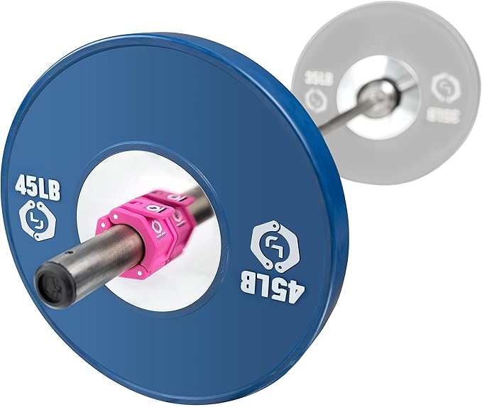 Lock-Jaw Barbell Collars Sport Olympic Barbell Clamps 2 Pcs – Heavy Duty Bar Clamps for 2” & 50mm Olympic Bars – Secure Weight Bar Clamps for Strength Training & Home Gym Accessories – Pink