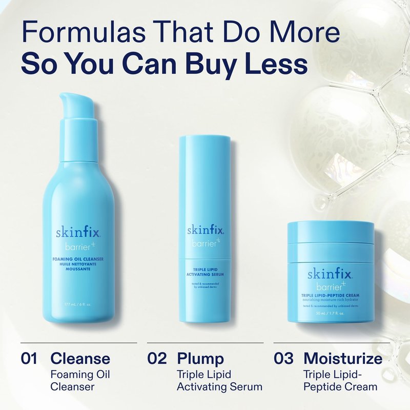 Skinfix Foaming Oil Cleanser for Face - 6 oz - Rich Gel-to-Foam Formula to Hydrate & Soothe Dry, Sensitive Skin - Fragrance Free, Vegan, Cruelty Free