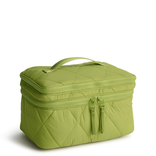 Vera Bradley Women's Featherweight Brush Up Cosmetic Case, Spinach Green, One Size