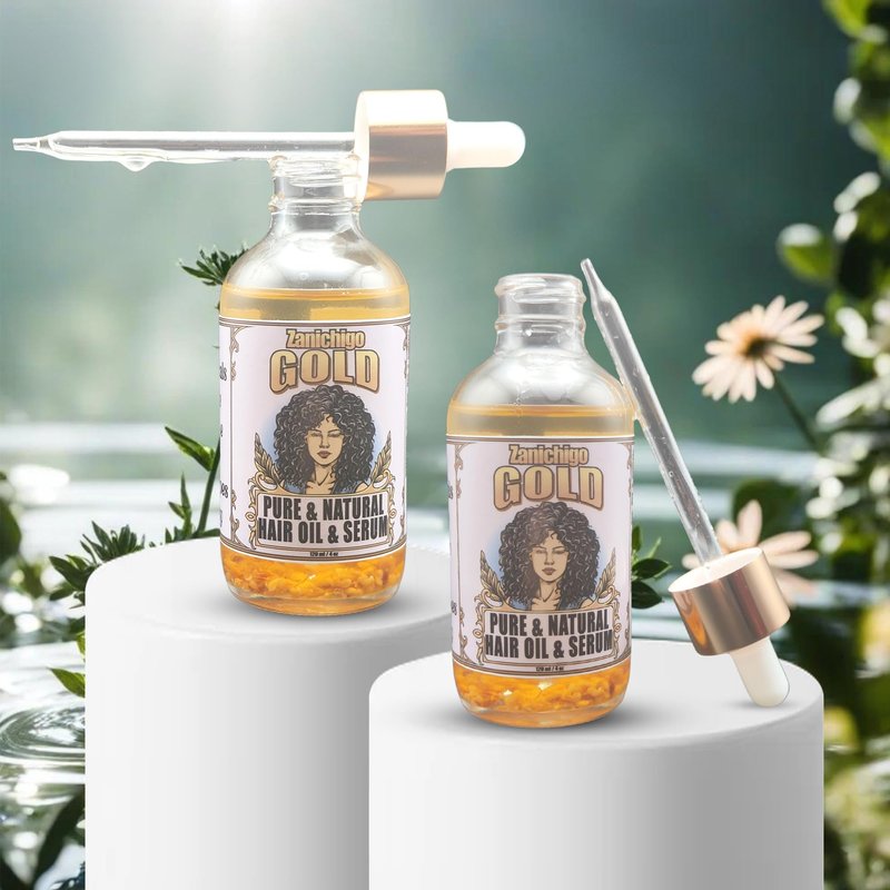 Zanichigo Gold Hair Oil – Fenugreek Strengthening Serum for Dry, Damaged, Frizzy & Coarse Hair | Anti-Hair Fall | Anti-Hair Loss Hair Growth Oil Treatment | All-Natural | 2 Ounce