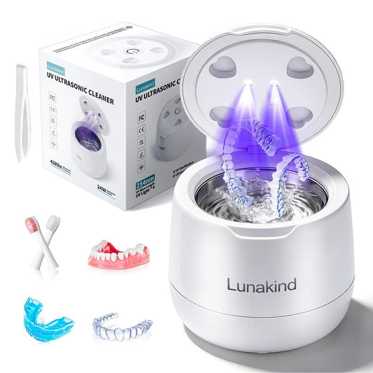 Ultrasonic Retainer Cleaner,250ML Large Capacity Dental Cleaning Pod for Dentures,Retainers,Braces,Mouth Guards,Toothbrush, Aligner
