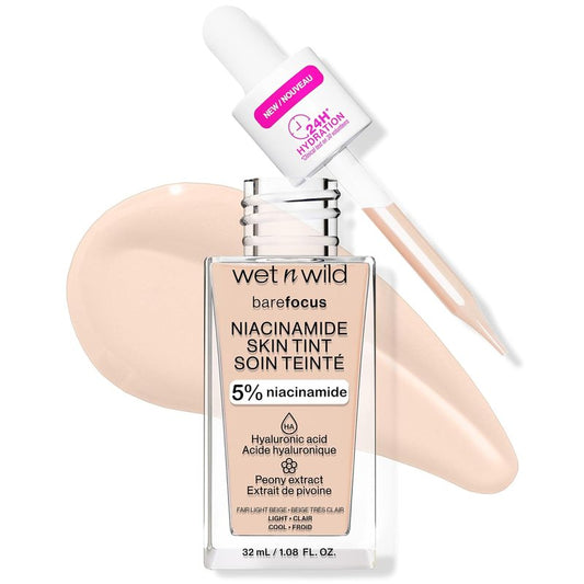 Bare Focus Skin Tint - 5% Niacinamide for Sheer Coverage | Natural Radiant Finish, Fair Light Beige