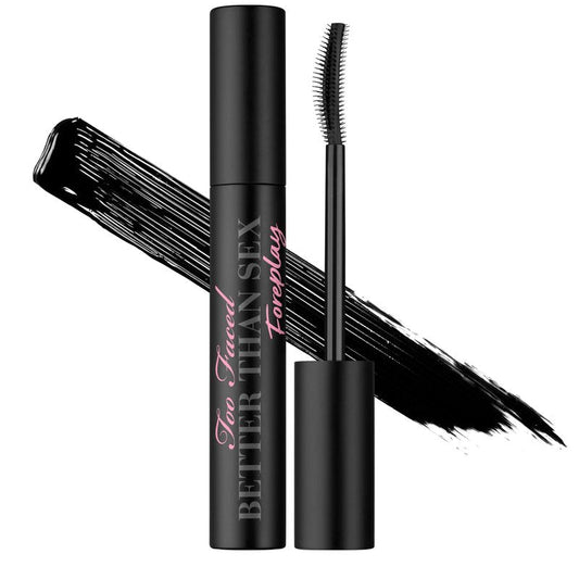 Too Faced Better Than Sex Foreplay Mascara Primer | Waterproof Eyelash Primer for Volume and Length | Nourishing Argan Oil + Grape Seed Oil Formula, Black, 0.27 Fl Oz