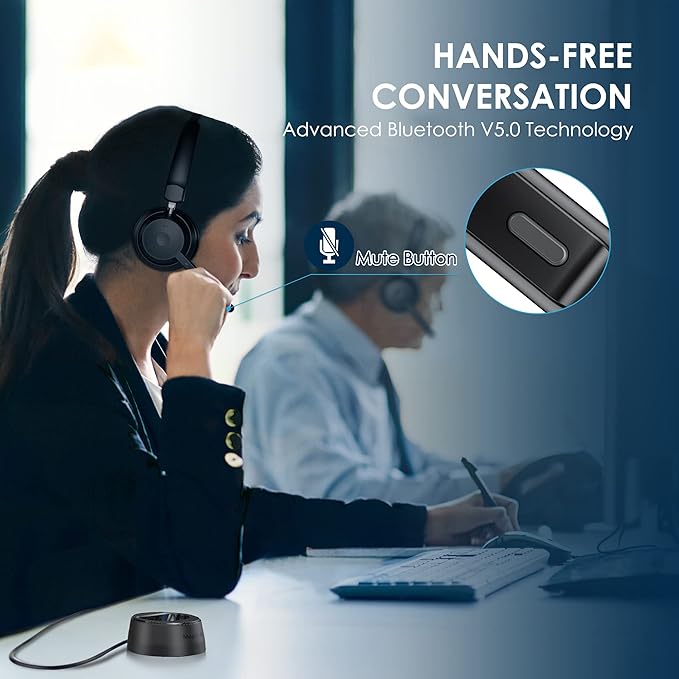 Mopchnic Bluetooth Headset, Wireless Headphone