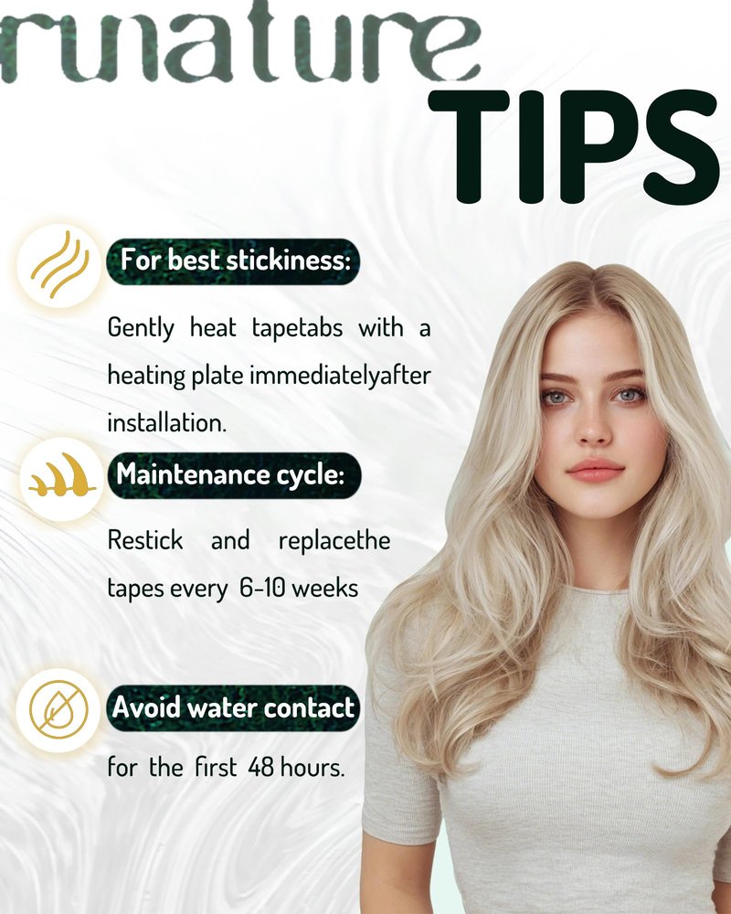 RUNATURE Tape in Hair Extensions Human Hair Ash Brown to Blonde 14 Inch 50G
