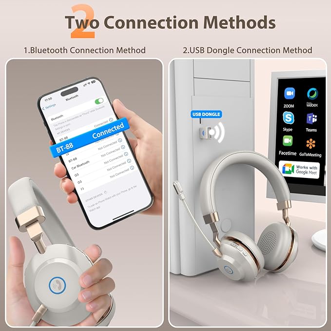Vonztek Wireless Headset with Microphone